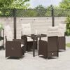 vidaXL Set de masă pentru grădină cu pernă 5 pcs Maro Rattan poli