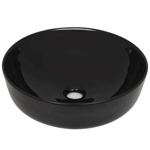 vidaXL Chiuvetă din ceramică, rotundă, 41,5 x 13,5 cm, negru