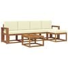 vidaXL Set de canapele de exterior 6 buc. Natural și Crem
