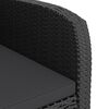 vidaXL Set mobilier de exterior cu perne, 5 piese, negru, poliratan