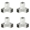 vidaXL Conectori de grindă, formă Y, 4 buc, 71x71 mm, metal galvanizat