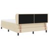 vidaXL Pat cu arcuri cu saltea cu headboard Crem 140 x 200 cm țesătură
