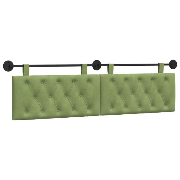 vidaXL Cap de pat suspendat Verde deschis 170 x 55 x 7 cm Catifea