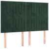 vidaXL Tăblie de pat cu LED, verde &icirc;nchis, 144x5x118/128 cm, catifea