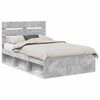 vidaXL Cadru de pat cu headboard Beton 120 x 190 cm Lemn de pin masiv