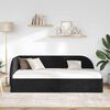 vidaXL Cadru de pat colțar cu headboard Negru 100 cm x 200 cm Catifea