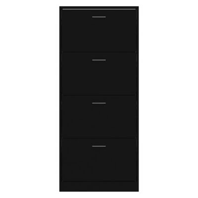 vidaXL Pantofar, negru, 63x24x147 cm, lemn compozit