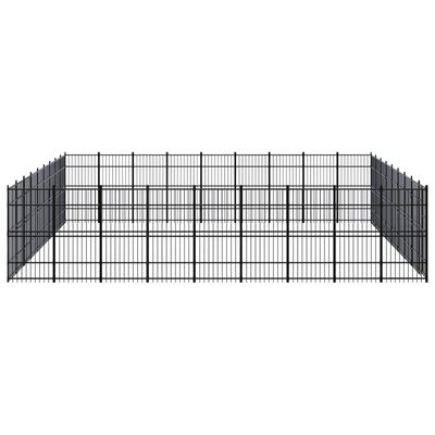 vidaXL Padoc pentru câini de exterior, 82,94 m², oțel