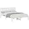 vidaXL Cadru de pat cu headboard Alb 140 x 190 cm Lemn de pin masiv