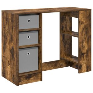 vidaXL Birou cu sertar Stejar fumuriu 100 x 40 x 75 cm Lemn compozit