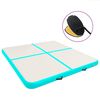 vidaXL Saltea gimnastică gonflabilă cu pompă verde 200x200x10 cm PVC