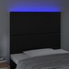 vidaXL Tăblie de pat cu LED, negru, 100x5x118/128 cm, piele ecologică