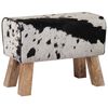 vidaXL bancă 60 x 30 x 45 cm Piele Naturală Negru și Alb