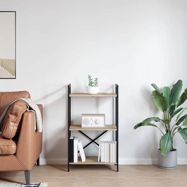 vidaXL Raft pentru cărți Stejar Sonoma 56 x 34 x 96 cm Lemn compozit