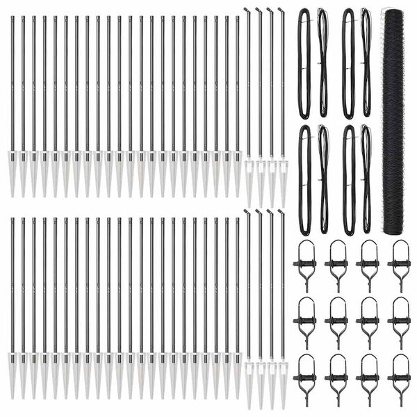 vidaXL St&acirc;lp de gard. Gri 100 x 1,5 m (mesh de 50 mm) Oțel și PVC