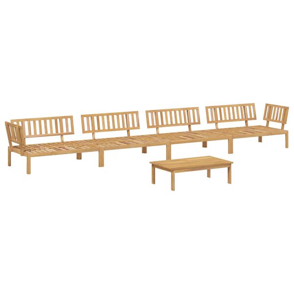 vidaXL Set de canapea cu pernă 5 pcs Antracit Lemn Solid de Acacia