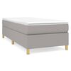 vidaXL Pat box spring cu saltea, gri deschis, 90x200 cm, textil