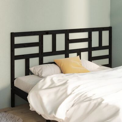 vidaXL Tăblie de pat, negru, 206x4x104 cm, lemn masiv de pin