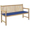 vidaXL Bancă de grădină, pernă albastru regal, 150 cm lemn masiv tec