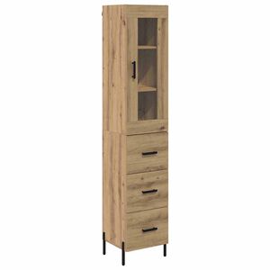 vidaXL Bufet Stejar Artizanal 34,5 x 34 x 180 cm Lemn compozit