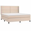vidaXL Pat box spring cu saltea, cappuccino, 180x200cm piele ecologică