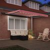 vidaXL Cortina Retractabilă Manual Roșu și alb 300 x 250 cm țesătură