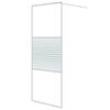 vidaXL Perete de duș walk-in, alb, 80x195 cm, sticlă ESG transparentă