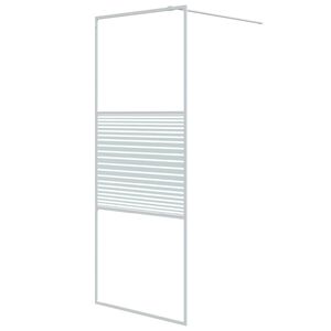 vidaXL Perete de duș walk-in, alb, 80x195 cm, sticlă ESG transparentă