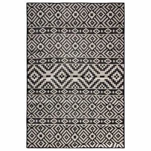 vidaXL Covor de exterior, dungi negre, 160x230 cm, țesătură plată
