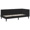 vidaXL Cadru de pat colțar cu headboard Negru 100 cm x 200 cm Catifea