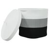vidaXL Coș de depozitare cu capac, alb și negru, &Oslash;40x35 cm bumbac