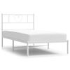 vidaXL Cadru de pat metalic cu tăblie, alb, 100x190 cm