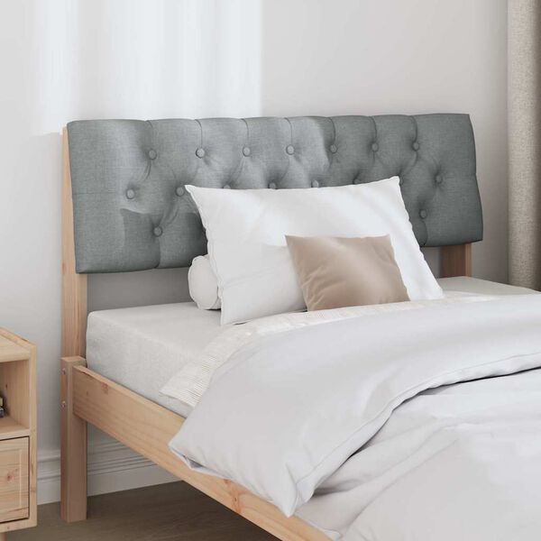 vidaXL Tăblie tapițată Gri deschis 100 cm Lemn de pin masiv