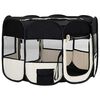 vidaXL Țarc de câini pliabil cu sac de transport, negru, 125x125x61 cm