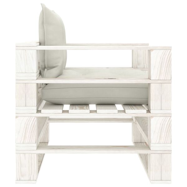 vidaXL Set mobilier grădină din paleți, 6 piese, perne bej, lemn