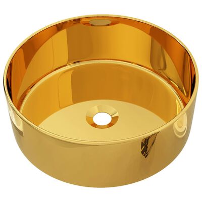 vidaXL Chiuvetă de baie, auriu, 40 x 15 cm, ceramică