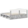 vidaXL Cadru de pat cu headboard Beton 200 x 200 cm Lemn de pin masiv