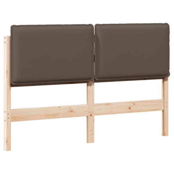 vidaXL Tăblie tapițată Gri natural și deschis 160 cm Lemn de pin masiv