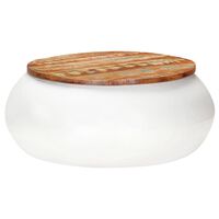 vidaXL Măsuță de cafea, alb, 68x68x30 cm, lemn masiv reciclat
