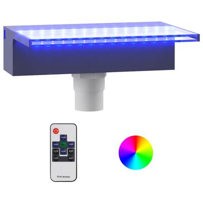 vidaXL Deversor de cascadă cu LED-uri RGB, acrilic, 30 cm