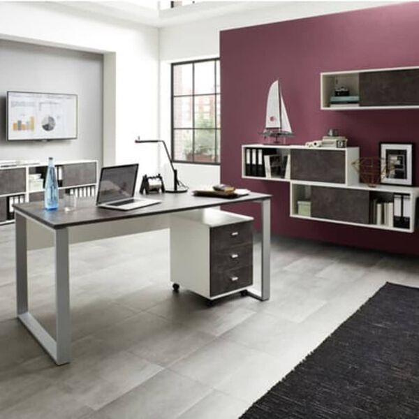 Germania Fișet rulant Altino, bazalt &icirc;ntunecat și alb, 40x48,9x56,9 cm