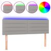 vidaXL Tăblie de pat cu LED, gri deschis, 144x5x78/88 cm, textil