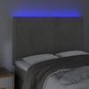 vidaXL Tăblie de pat cu LED, gri deschis, 144x5x118/128 cm, catifea