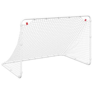 vidaXL Poartă de fotbal albă 122x81x81 cm oțel