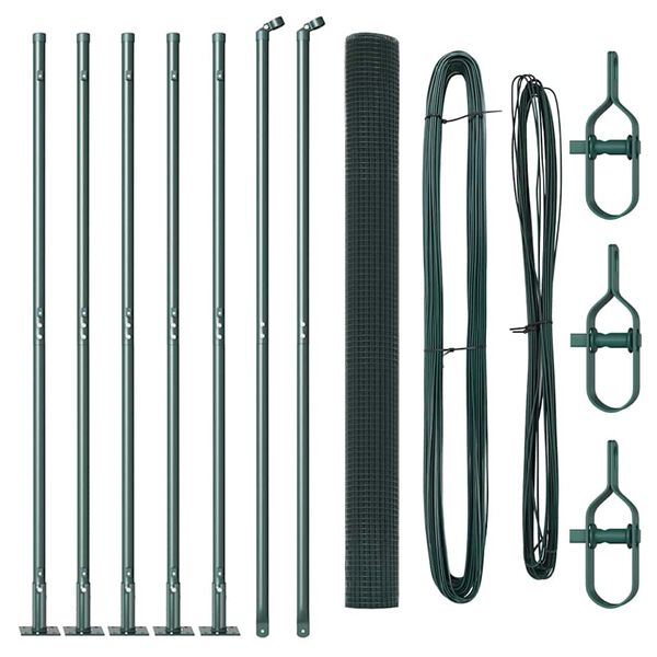 vidaXL St&acirc;lp de gard. Verde 10 x 1,4 m (plasă 19 x 19 mm) Oțel și PVC