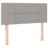 vidaXL Pat box spring cu saltea, gri deschis, 90x200 cm, textil