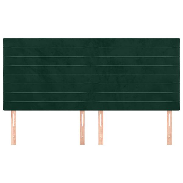 vidaXL Tăblie de pat verde &icirc;nchis 200x5x118/128 cm catifea