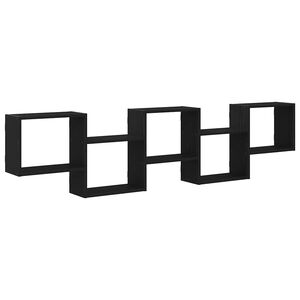 vidaXL Raft cubic de perete cu 5 compartimente negru lemn prelucrat