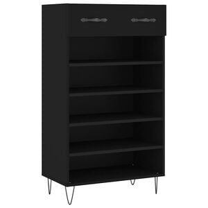 vidaXL Pantofar, negru, 60x35x105 cm, lemn compozit