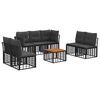 vidaXL Set de canapele de exterior 8 buc. Negru și Gri &icirc;nchis